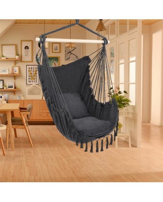 Pillow Tassel Hanging Chair Gray