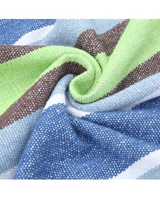 [US-W]200*150cm Portable Polyester & Cotton Hammock Green Strip