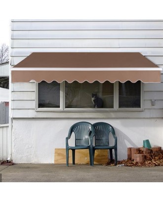 12x10 ft Retractable Awning Sandy Color