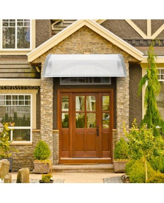 HT-150 x 100 Household Application Door & Window Rain Cover Eaves Canopy White & Gray Bracket