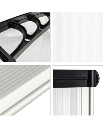 HT-150 x 100 Household Application Door & Window Rain Cover Eaves Canopy White & Black Bracket