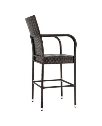 2pcs High Bar Chair Brown Gradient