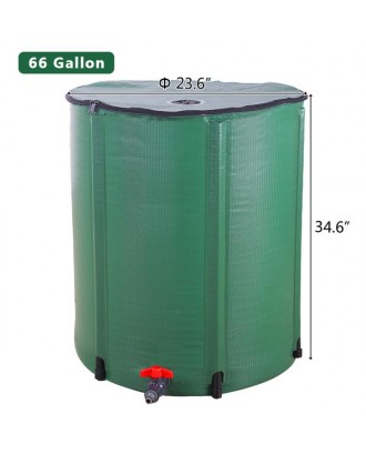66 Gallon Folding Rain Barrel Water Collector Green