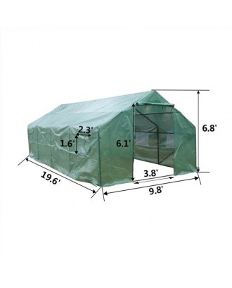 20′x10′x7′-B Heavy Duty Greenhouse Plant Gardening Spiked Greenhouse Tent