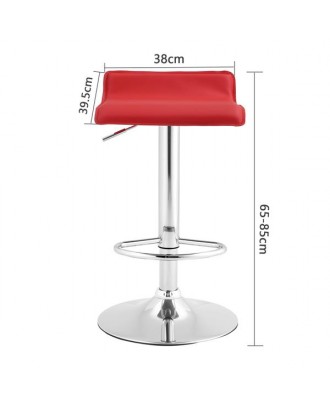 2 X Barhocker 2er-Set Barhocker Barstuhl Verstellbare Höhenverstellung, verchromter Stahl, Antirutschgummi, pflegeleichter Kunstleder, gut gepolsterte Sitzfläche (Rot)