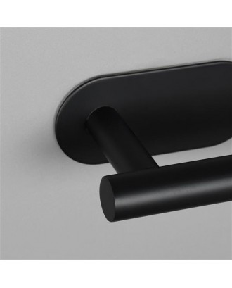 Stainless Steel Toilet Paper Holder Adhensive Tissue Paper Roll Holder for Bathroom Black