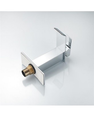 Single Hole Single Handle Hot And Cold Single Control Bathroom Basin Waterfall Faucet-Chrome Elbow