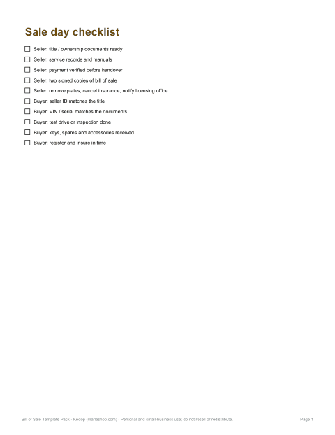 Preview of the first page of Checklists (PDF/DOCX)